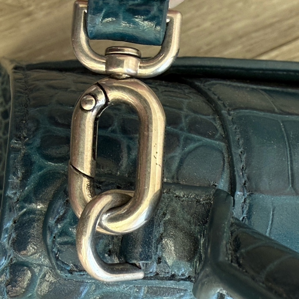 Balenciaga Hourglass Handbag Small in Teal/Blue Crocodile Embossed Calfskin - Picture 10 of 10
